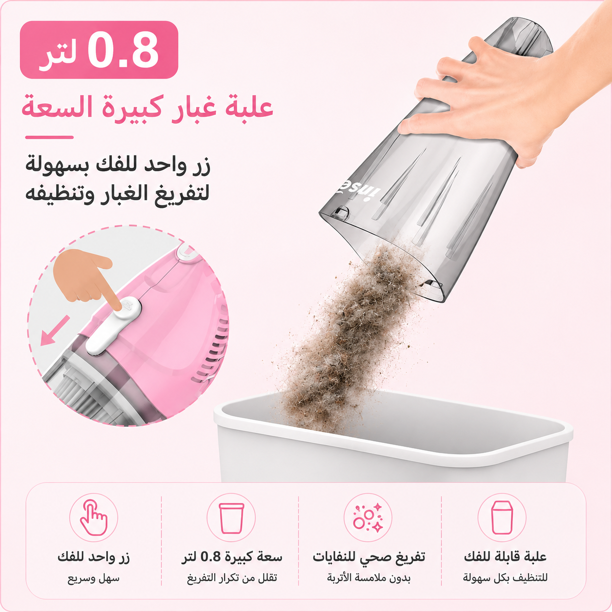 مكنسة كهربائية INSE R3S، مجموعة من 9 ملحقات، تتضمن سلكًا بطول 5 أمتار، وفرشاة تنظيف عصا، وفرشاة تنظيف يدوية، متعددة الاستخدامات، مناسبة للأجهزة اليابانية، 400 واط، قوة شفط عالية 16000 باسكال، خفيفة الوزن للغاية، تدوم طويلًا.